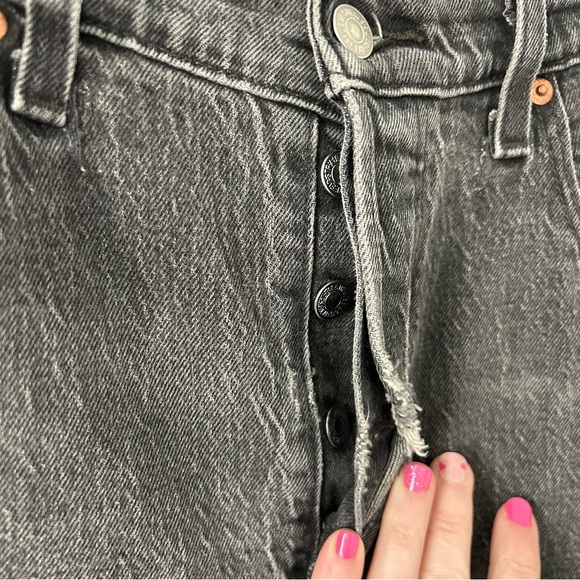 Levi’s Premium Denim Ribcage Ankle Straight Washed Black 29 - Picture 3 of 10